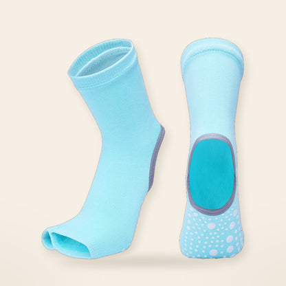 Mint Pilates grip socks, open toe and heel with grip sole